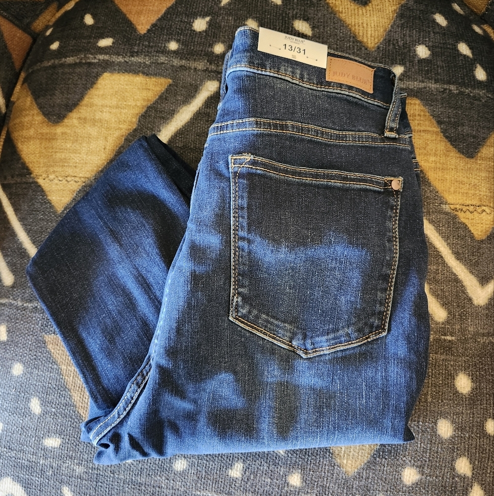 Judy Blue Lycra High Rise Dark Blue Women's Jeans With Front Seam - Picture 7 of 7